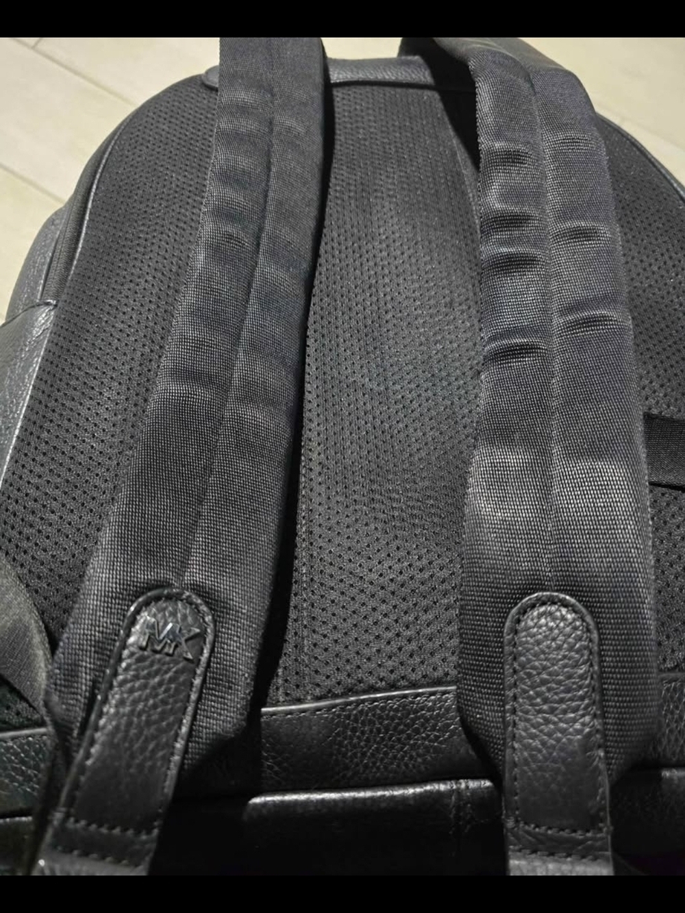 Michael Kors Black Backpack with Pink and White Signature Stripe - Picture 8 of 8